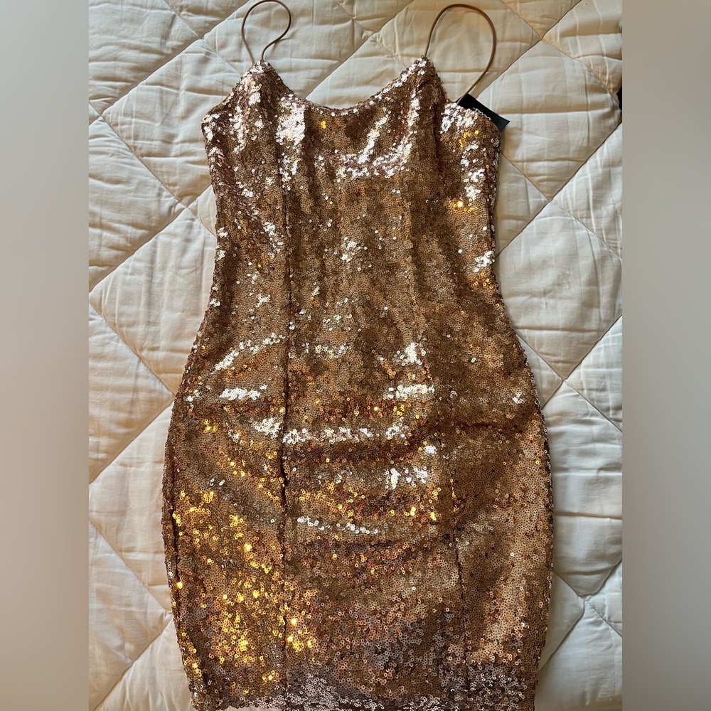 Lulus Rose Gold Dress Short
